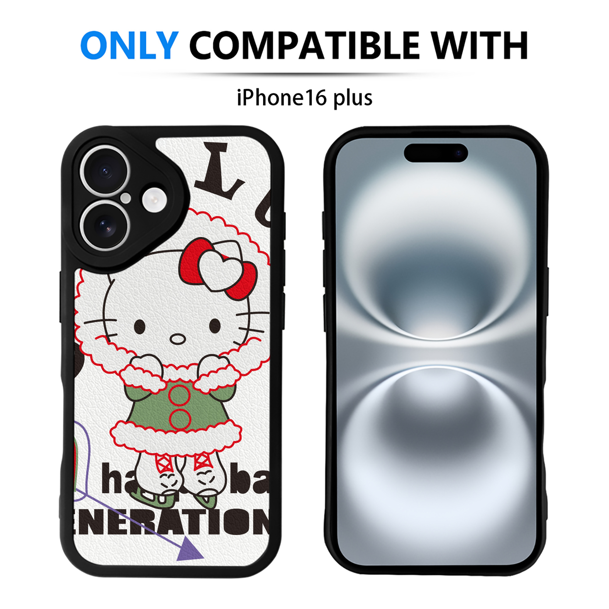 （画像用） Hello Kitty ハローキティ 【iPhone 16シリーズ対応】シリコンスマホケース（レザー調） 材質：シリコン